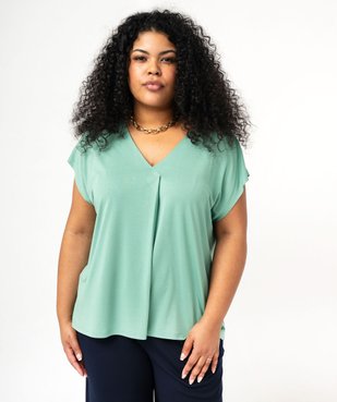 Tee-shirt à manches courtes à double col V femme grande taille vue5 - GEMO 4G GT - GEMO