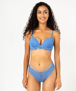 Soutien-gorge push-up en dentelle graphique à entre-bonnet fantaisie femme vue3 - GEMO(HOMWR FEM) - GEMO