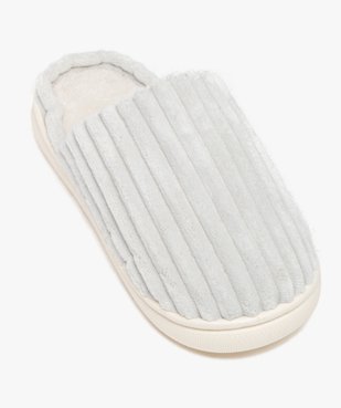 Chaussons femme mules en velours côtelé à semelle plateforme vue5 - GEMO(HOMWR FEM) - GEMO