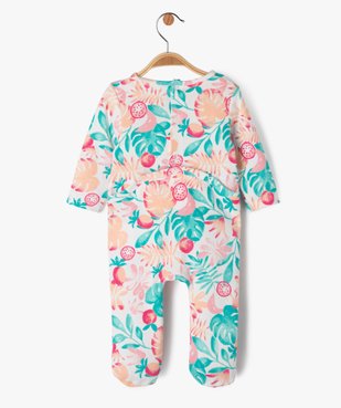 Pyjama dors-bien à motif feuillage exotique bébé fille vue4 - GEMO 4G BEBE - GEMO