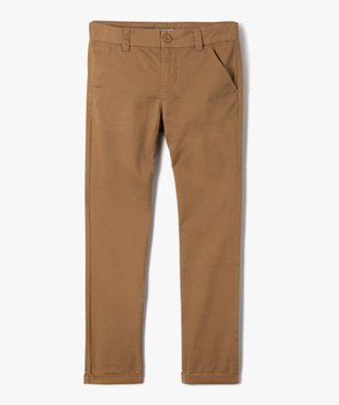 Pantalon garçon chino uni à revers vue1 - GEMO 4G GARCON - GEMO