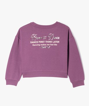 Sweat cropped imprimé brillant devant et dos fille vue4 - GEMO (ENFANT) - GEMO