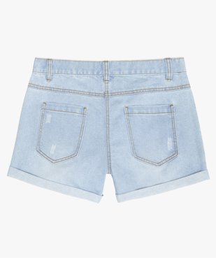 Short fille en jean avec revers cousus vue4 - GEMO (JUNIOR) - GEMO