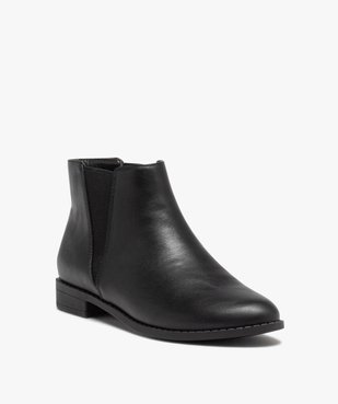 Bottines femme unies à talon plat style Chelsea   vue3 - VALENTINA BALDANO - GEMO