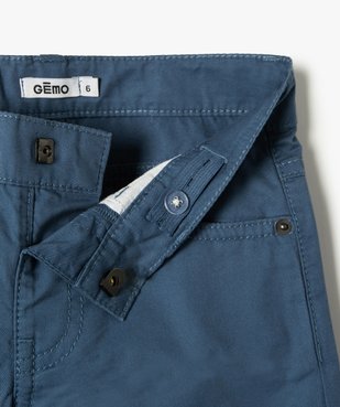 Bermuda garçon en coton twill uni à revers vue2 - GEMO 4G GARCON - GEMO