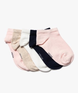 Chaussettes fille ultra courtes unies (lot de 5) vue1 - GEMO 4G FILLE - GEMO