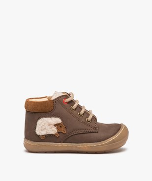 Chaussures bébé garçon dessus cuir motif mouton – NA!  vue1 - NA! - GEMO