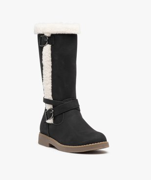 Bottes fille à talon plat et bordures en sherpa vue2 - GEMO (ENFANT) - GEMO