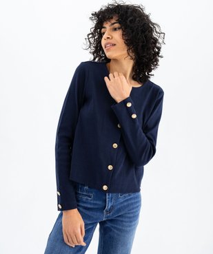 Veste légère à col rond avec boutons métalliques femme - LuluCastagnette vue1 - LULUCASTAGNETTE - GEMO