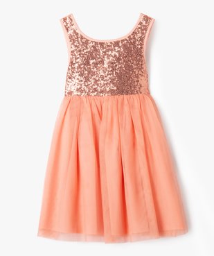 Robe de cérémonie en sequins et tulle fille vue1 - GEMO (ENFANT) - GEMO