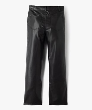 Pantalon en cuir imitation coupe droite fille vue3 - GEMO (JUNIOR) - GEMO