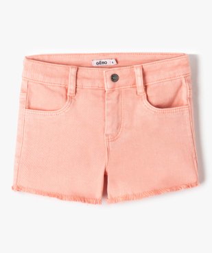 Short fille en jean avec bas à franges vue2 - GEMO (ENFANT) - GEMO