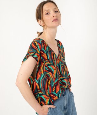 Blouse sans manches fluide en viscose imprimée femme vue1 - GEMO(FEMME PAP) - GEMO