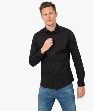 Chemise unie coupe slim en coton stretch homme vue1 - GEMO 4G HOMME - GEMO