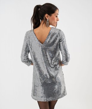 Robe à sequins recto verso à manches 3/4 femme vue4 - GEMO(FEMME PAP) - GEMO