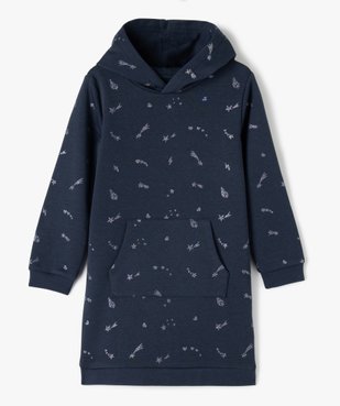 Robe sweat à capuche fille avec poche kangourou vue1 - GEMO (ENFANT) - GEMO