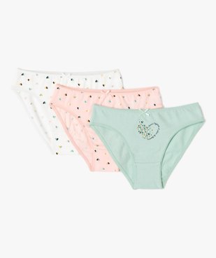 Culottes en coton à motifs cœurs fille (lot de 3)  vue1 - GEMO 4G FILLE - GEMO