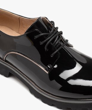 Derbies femme vernis à semelle crantée et lacets ronds vue6 - GEMO (CASUAL) - GEMO