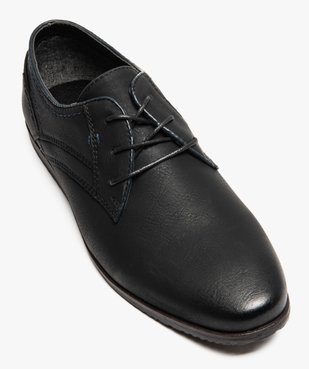 Derbies homme unis avec surpiqûres contrastées vue5 - GEMO(URBAIN) - GEMO