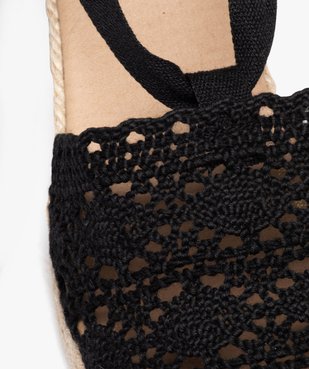 Sandales femme unies à talon compensé avec dessus en macramé vue6 - GEMO(URBAIN) - GEMO