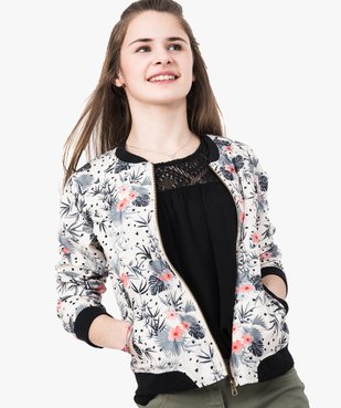 Blouson léger façon bomber motif palmes et fleurs vue1 - GEMO (JUNIOR) - GEMO