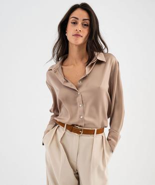 Chemise en matière satinée femme vue1 - GEMO(FEMME PAP) - GEMO