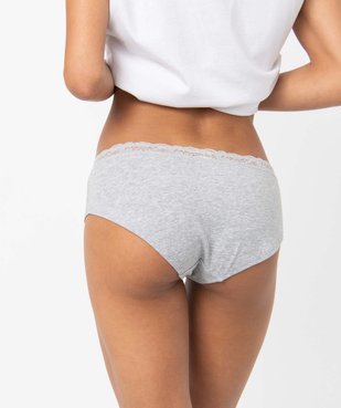 Shorty en coton stretch avec ceinture dentelle femme (lot de 2) vue3 - GEMO 4G FEMME - GEMO