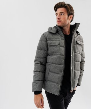 Blouson chiné à capuche amovible homme vue8 - GEMO 4G HOMME - GEMO