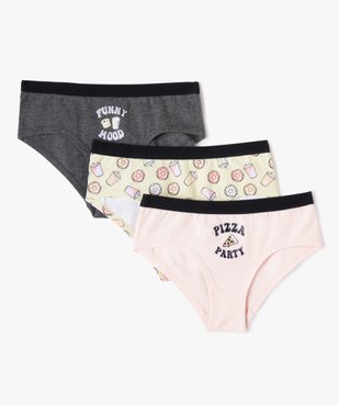 Shorties fille à motifs junk food (lot de 3) vue1 - GEMO 4G FILLE - GEMO