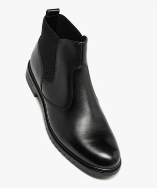 Chelsea boots dessus cuir homme  vue6 - GEMO(URBAIN) - GEMO