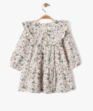 Robe manches longues ample à volants et fleurs bébé fille - LuluCastagnette vue3 - LULUCASTAGNETTE - GEMO