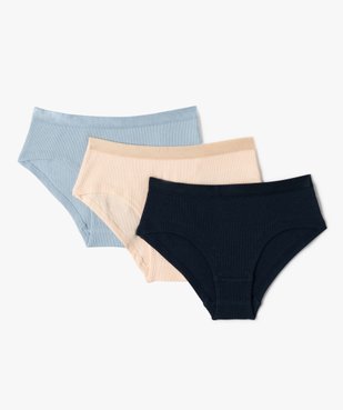 Shorties unis avec ceinture satinée fille (lot de 3) vue1 - GEMO 4G FILLE - GEMO