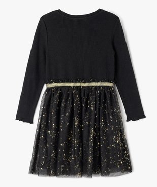 Robe manches longues en maille et jupe en tulle étoilé fille vue3 - GEMO (ENFANT) - GEMO