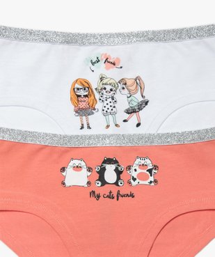 Shorty fille à motifs et ceinture pailletée (lot de 3) vue2 - GEMO 4G FILLE - GEMO