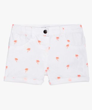 Short fille en coton extensible avec revers vue1 - GEMO (ENFANT) - GEMO