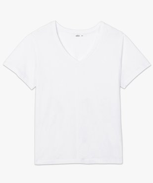 Tee-shirt femme grande taille à manches courtes et col V vue4 - GEMO (G TAILLE) - GEMO