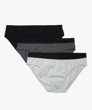 Slip homme en coton stretch avec taille élastiquée (lot de 3) vue1 - GEMO 4G HOMME - GEMO