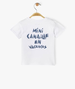 Tee-shirt à manches courtes avec inscription dans le dos bébé garçon vue3 - GEMO 4G BEBE - GEMO