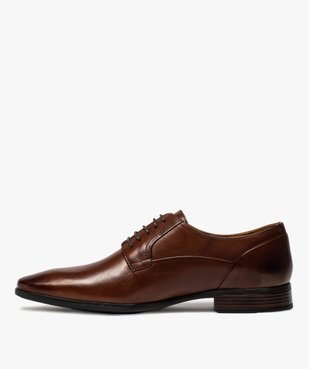 Derbies homme unis en cuir à bout amande – Pierre Cardin vue3 - PIERRE CARDIN DIFFUSION - GEMO