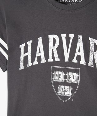 Tee-shirt manches courtes oversize imprimé fille - Harvard vue2 - HARVARD - GEMO