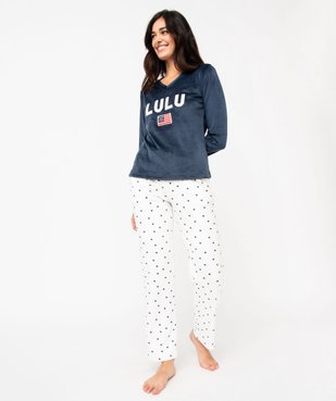 Pyjama en velours femme - LuluCastagnette vue1 - LULUCASTAGNETTE - GEMO