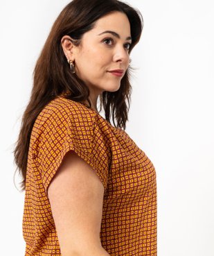 Blouse imprimée à manches courtes femme grande taille vue2 - GEMO 4G GT - GEMO