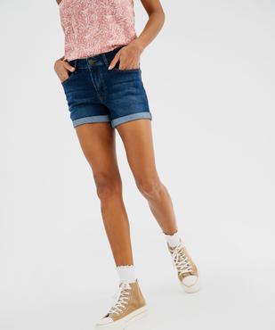 Short en jean avec revers cousus femme vue13 - GEMO 4G FEMME - GEMO