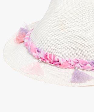 Chapeau trilby en maille aérée et pompons fille vue3 - GEMO (ENFANT) - GEMO