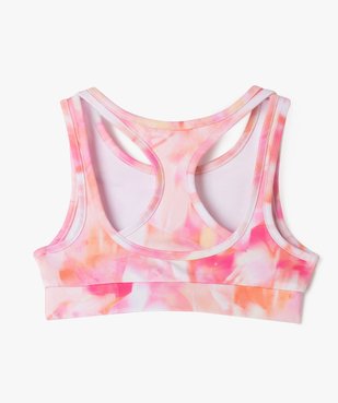 Débardeur de sport court dos nageur tie an dye fille vue4 - GEMO 4G FILLE - GEMO