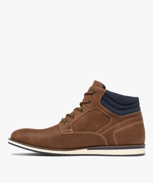 Baskets homme mid-cut casual à col denim  vue4 - URBAN STEPS - GEMO