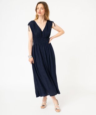 Robe longue sans manches à col V femme vue1 - GEMO(FEMME PAP) - GEMO