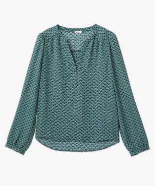 Blouse à motifs avec col V boutonné femme vue4 - GEMO 4G FEMME - GEMO