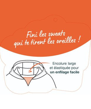 Sweat à capuche avec encolure élastiquée fille vue2 - GEMO (ENFANT) - GEMO