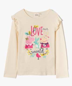 Tee-shirt fille à manches longues imprimé - Peppa Pig vue1 - DIVERS LICENCE - GEMO